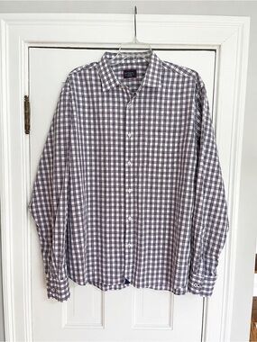 UNTUCKit Plaid Button Down Shirt Purple White Men’s XL